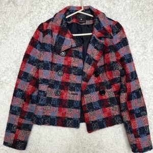 Forever 21 plaid pea coat small petite or tween